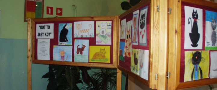 "Kot to jest kot" - wystawa prac uczniów II i III
